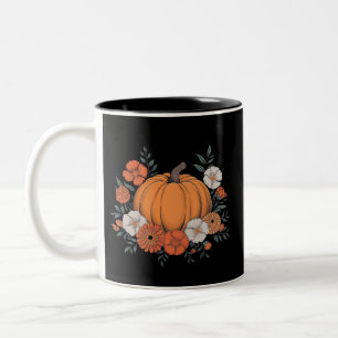 Taza Bicolor Otoño Vintage Calabaza Acción de Gracias
