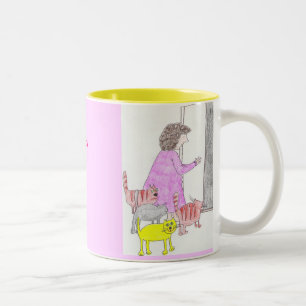 Taza Bicolor otra señora loca del gato