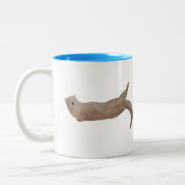 Taza Bicolor Otter marino de color de agua de mamíferos marinos