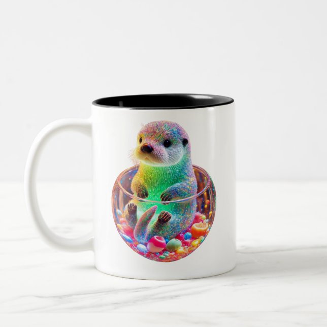 Taza Bicolor Otter marino maravilloso (Izquierda)