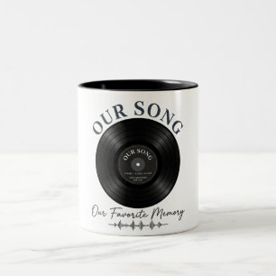 Taza Bicolor Our Song Vinyl Record Soundwave Romantic Coffee Mu