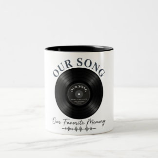 Taza Bicolor Our Song Vinyl Record Soundwave Romantic Coffee Mu