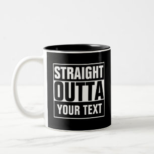Taza Bicolor OUTTA DIRECTA - agrega tu texto aquí/crea el propi