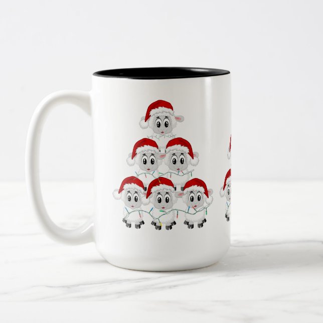 Taza Bicolor Oveja de Navidades curados (Izquierda)