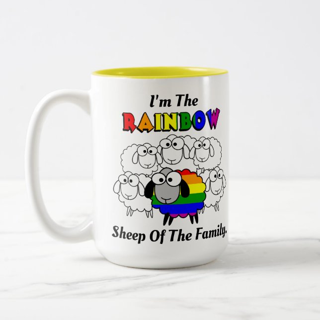 Taza Bicolor Oveja Orgullo Arcoiris (Izquierda)