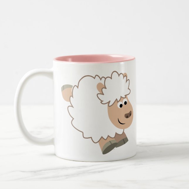 Taza Bicolor Oveja Personalizado en ejecución (Izquierda)