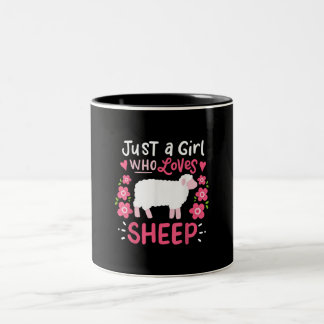 Taza Bicolor Oveja rosa | Sólo Un Chica que ama el regalo de ov