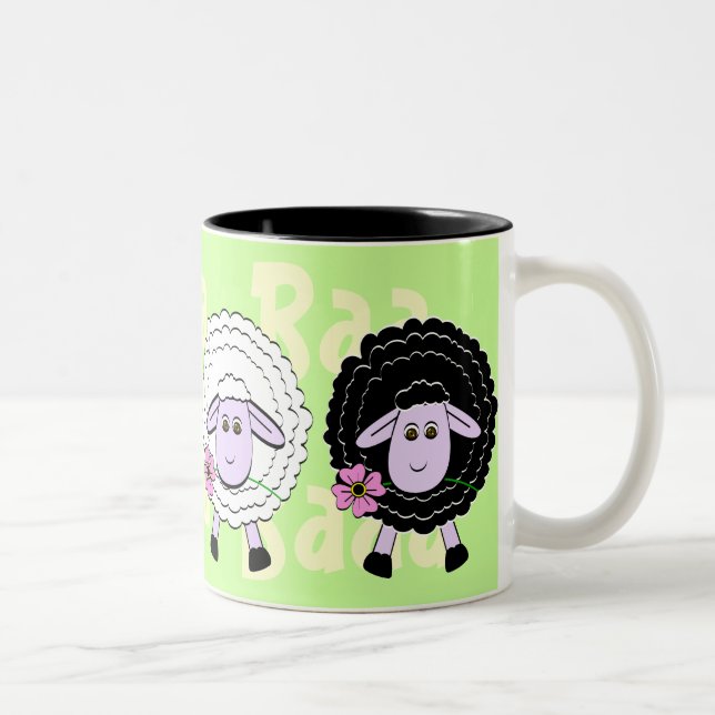 Taza Bicolor Ovejas blancos y negros (Derecha)