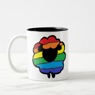 Taza Bicolor Ovejas del arco iris