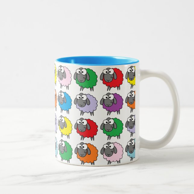 Taza Bicolor Ovejas del arco iris (Derecha)