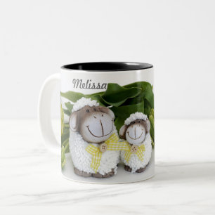 TAZA BICOLOR OVEJAS PERSONALIZADAS ADORABLES EN FÁCIL