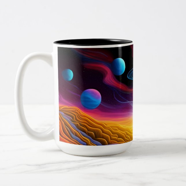 Taza Bicolor OVNI En El Mundo De La Fantasía (Izquierda)