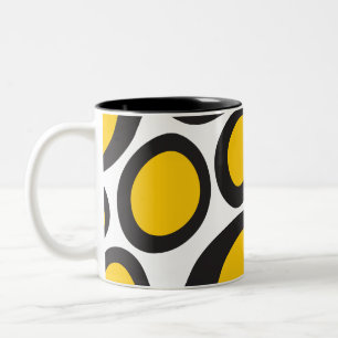 Taza Bicolor Ovvio negro y amarillo bigote de café