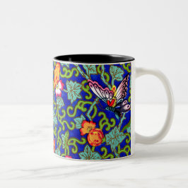 Taza Bicolor Owen Jones Antique Butterflies Oriental