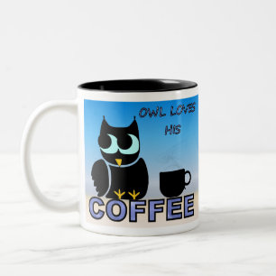Taza Bicolor Owl ama su café