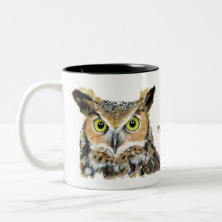 Taza Bicolor Owl mug design