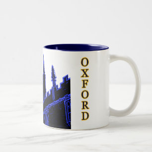 Taza Bicolor Oxford Inglaterra 1986 espirales constructivos