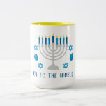 Taza Bicolor Oy to the World Two-Tone Coffee Mug<br><div class="desc">¡Esta es una gran idea de regalo de vacaciones y todo el texto es editable!</div>