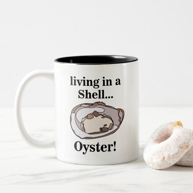 Taza Bicolor Oyster Shell Funny (Con donut)
