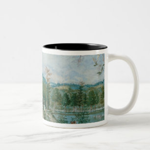 Taza Bicolor Pabellón chino en un jardín inglés, décimo oct