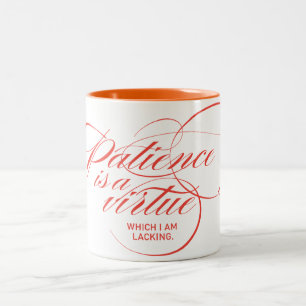 Taza Bicolor Paciencia Es una Virtud Twist Rojo