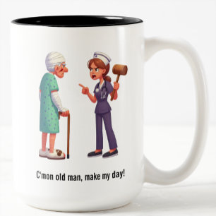 Taza Bicolor Paciente de edad avanzada con derecho a recibir a 