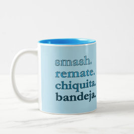 Taza Bicolor Padel Coffee Mug-Personalize Word Vibes Sky Blue