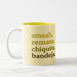 Taza Bicolor Padel Coffee Mug-Personalize Word Vibes Yellow