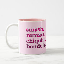 TAZA BICOLOR PADEL COFFEE MUG – WORD VIBES – BRIGHT LIGHT PINKS