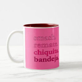 TAZA BICOLOR PADEL COFFEE MUG – WORD VIBES – CHERRY PINKS