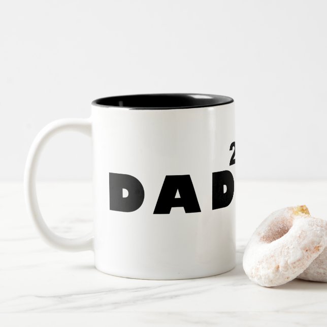 Taza Bicolor padre de dos (Con donut)
