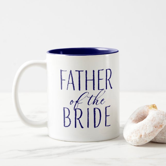 Taza Bicolor Padre de la Novia Azul Marino (Con donut)