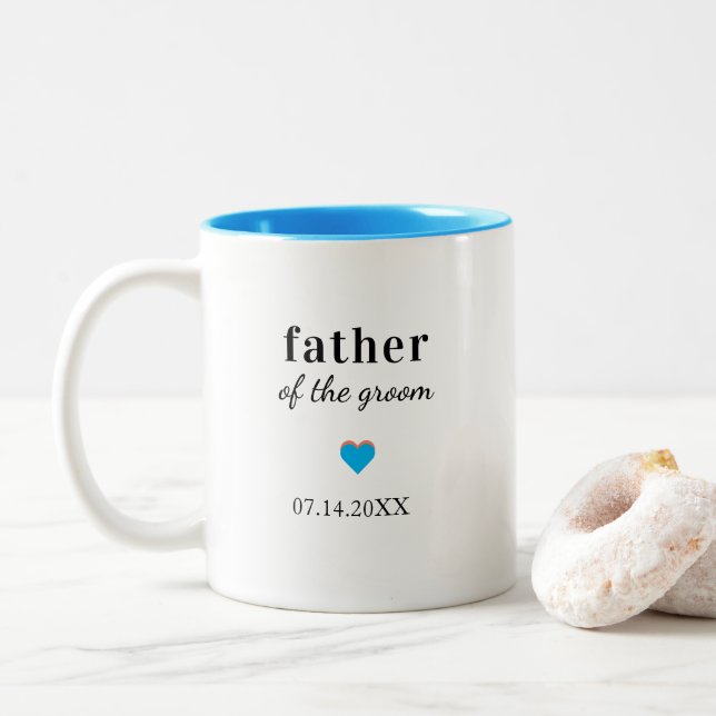 Taza Bicolor Padre del Novio Personalizado (Con donut)