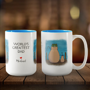Taza Bicolor Padre e hijo de Capibara personalizados