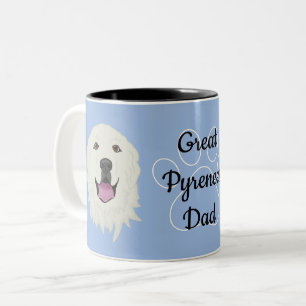 Taza Bicolor Padre/Mamá de los grandes Pirineos personalizados 