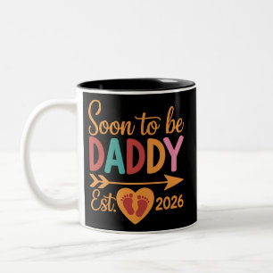 Taza Bicolor Padre Pronto 2026 Cargando Anuncio de Embarazo