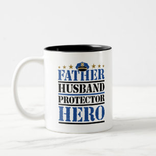 Taza Bicolor Padre protector de marido héroe policía papá