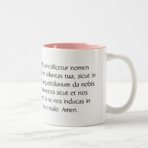 Taza Bicolor Padrenuestro Noster o el nuestro rezo del padre en