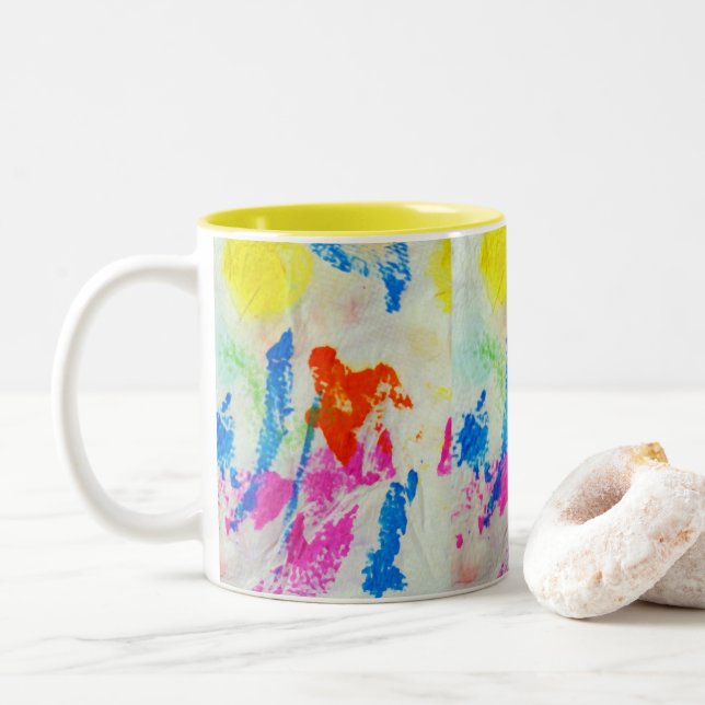 Taza Bicolor Paint de mensajes (Con donut)