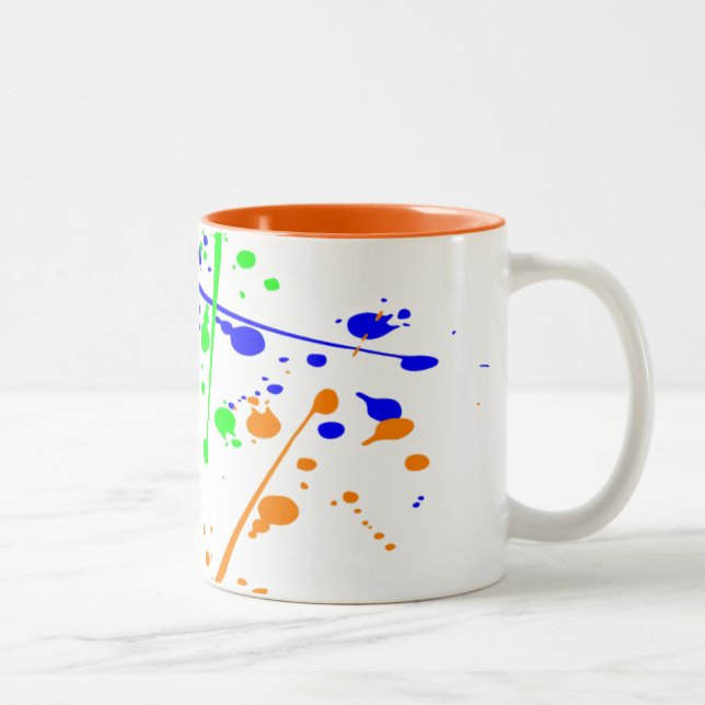 Taza Bicolor Paint splash abstract art colorido (Derecha)