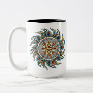 Taza Bicolor Painterly Mandala