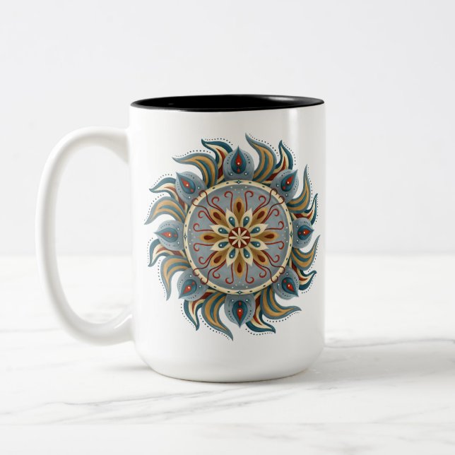 Taza Bicolor Painterly Mandala (Izquierda)
