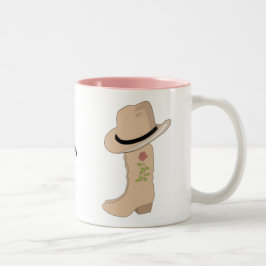 Taza Bicolor País Gorra beige y brotes con flores