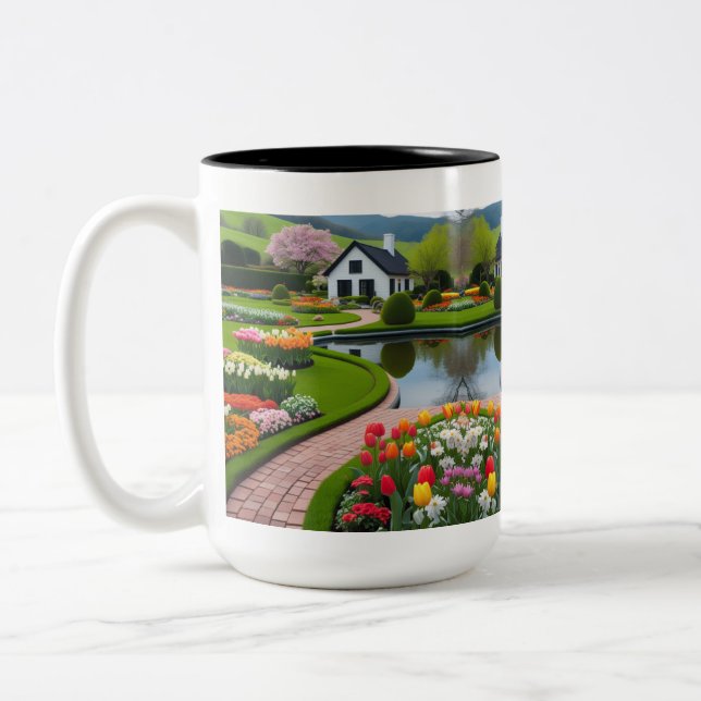 Taza Bicolor paisaje ajardinado (Izquierda)