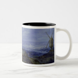 Taza Bicolor Paisaje con dos molinoes de viento, 1612