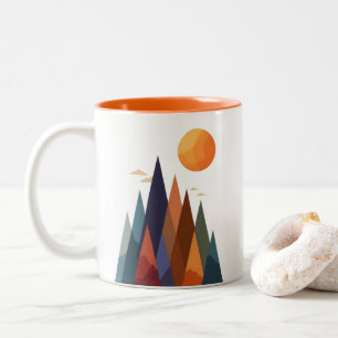 Taza Bicolor Paisaje con montañas y sol