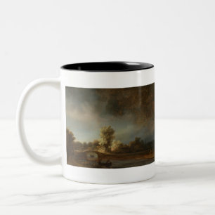 Taza Bicolor Paisaje con puente de piedra - Rembrandt - c1638.