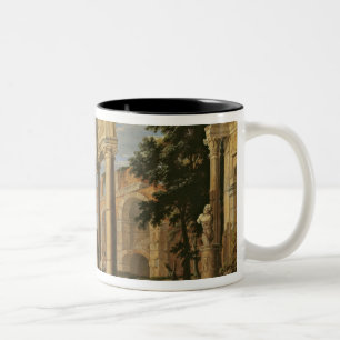 Taza Bicolor Paisaje con ruinas, 1673