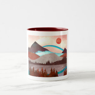 Taza Bicolor Paisaje de Arcoíris Azul