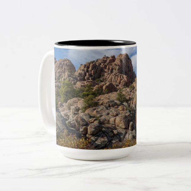 Taza Bicolor Paisaje de Boulders Prescott Arizona Alto País (Anverso izquierdo)
